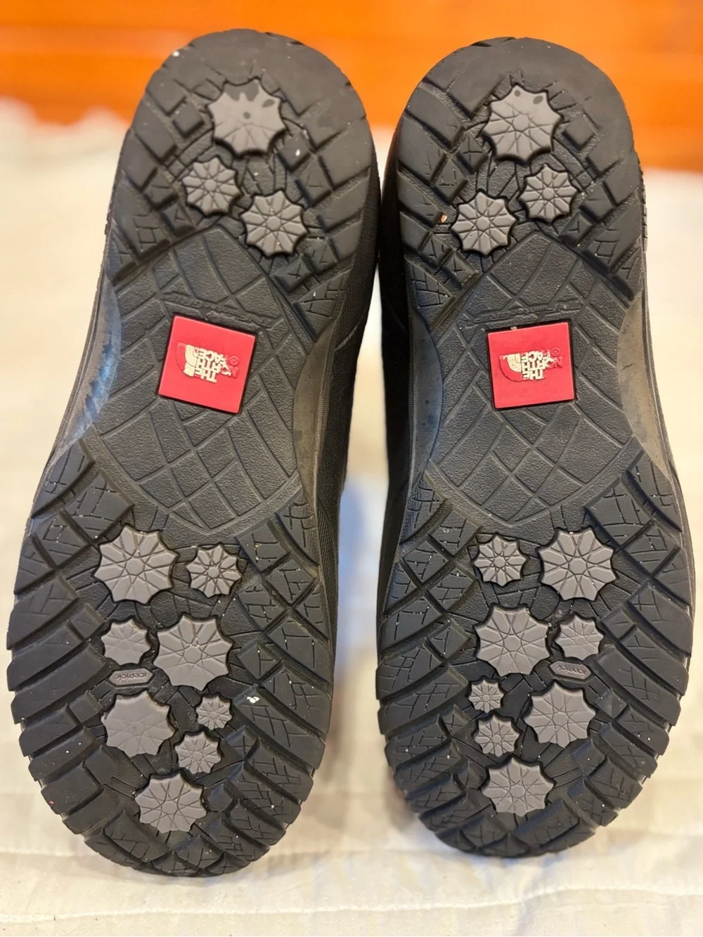The North Face Thermoball Utility Tall Quilted Snow Boots Gray Blue Women's 8.5